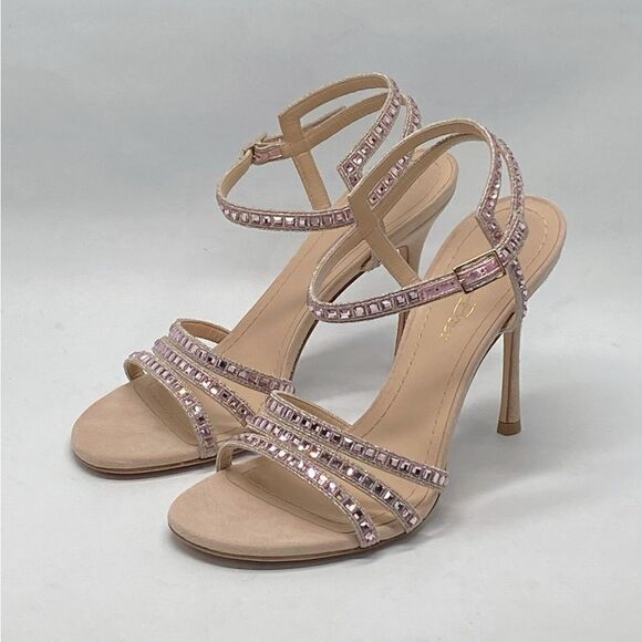 Dior Gem Embroidered Crystal Suede Heel Sandals size 36.5 - Picture 7 of 15